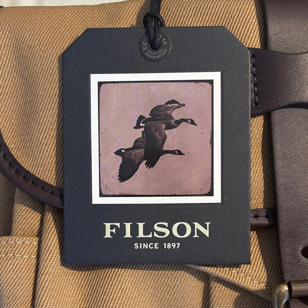 Filson Tan Canvas Field Bag with Leather Accents - Picture 6 of 16